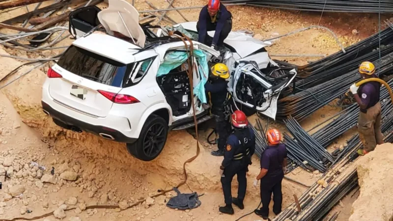 Momento del accidente en el sector Evaristo Morales