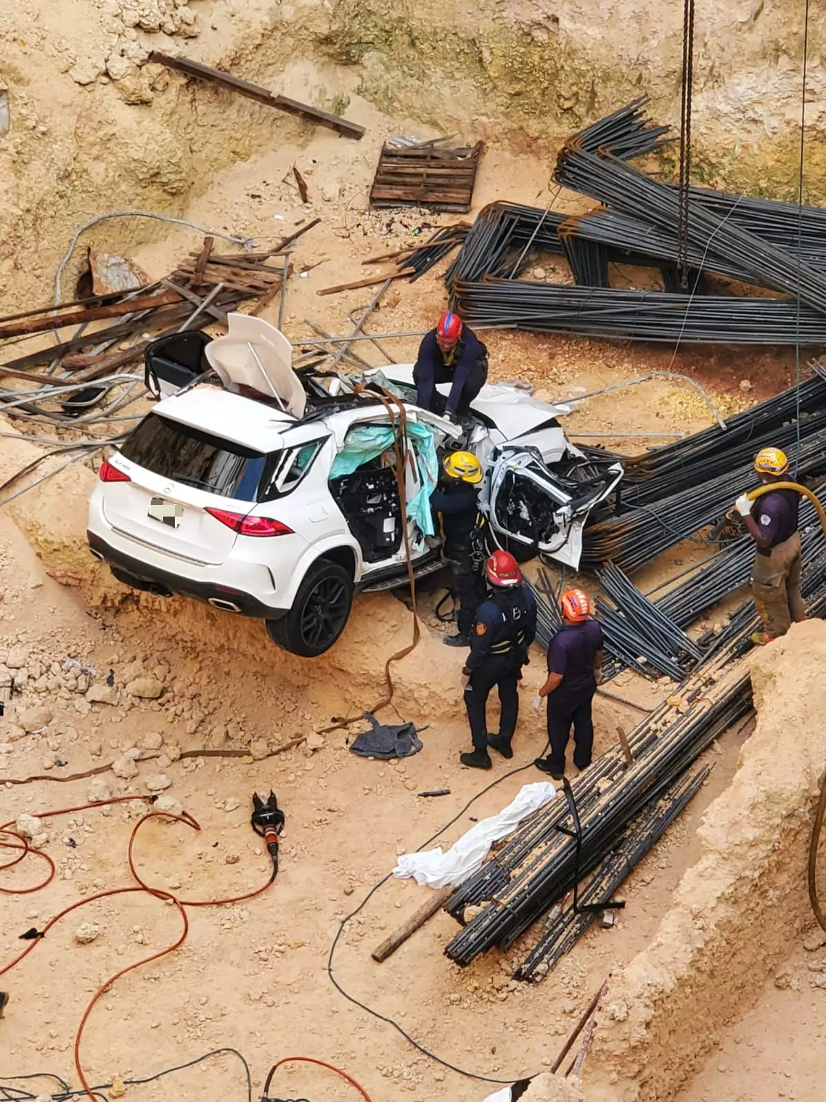 Momento del accidente en el sector Evaristo Morales