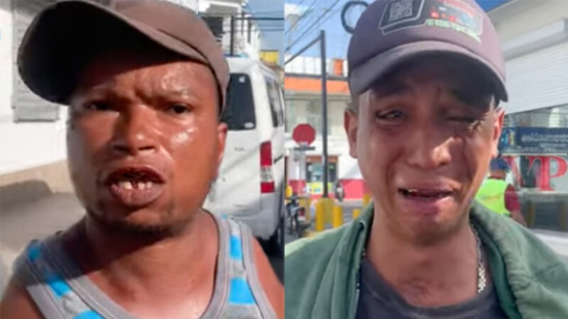 Dos hombres se disputan puesto para pedir limosna